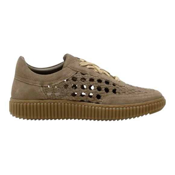 Free People Wimberly Woven Sneaker Moon Rock Suede Size 8.5 New $148 Retail